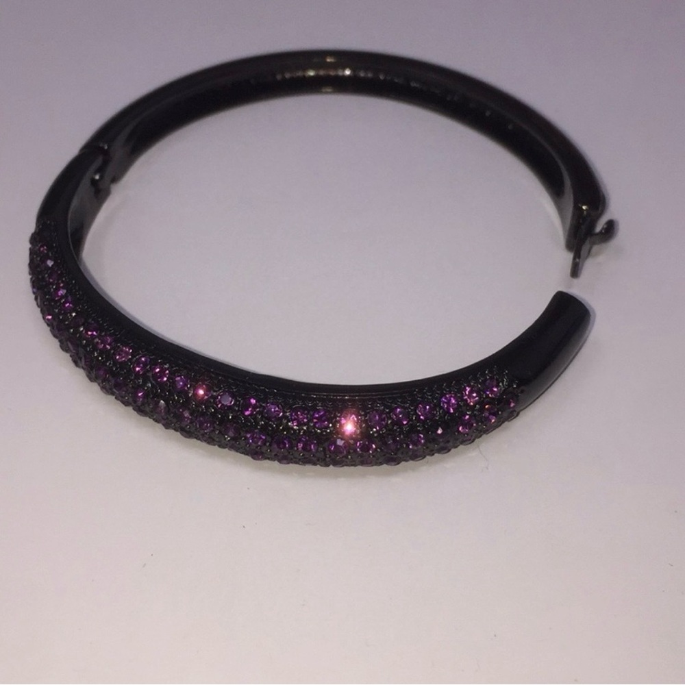 Charter Club Purple Crystal hinge Bangle Bracelet - Picture 7 of 7